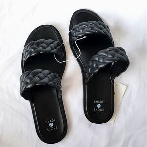 Shade & Shore Reign Braided Jelly Sandals Black